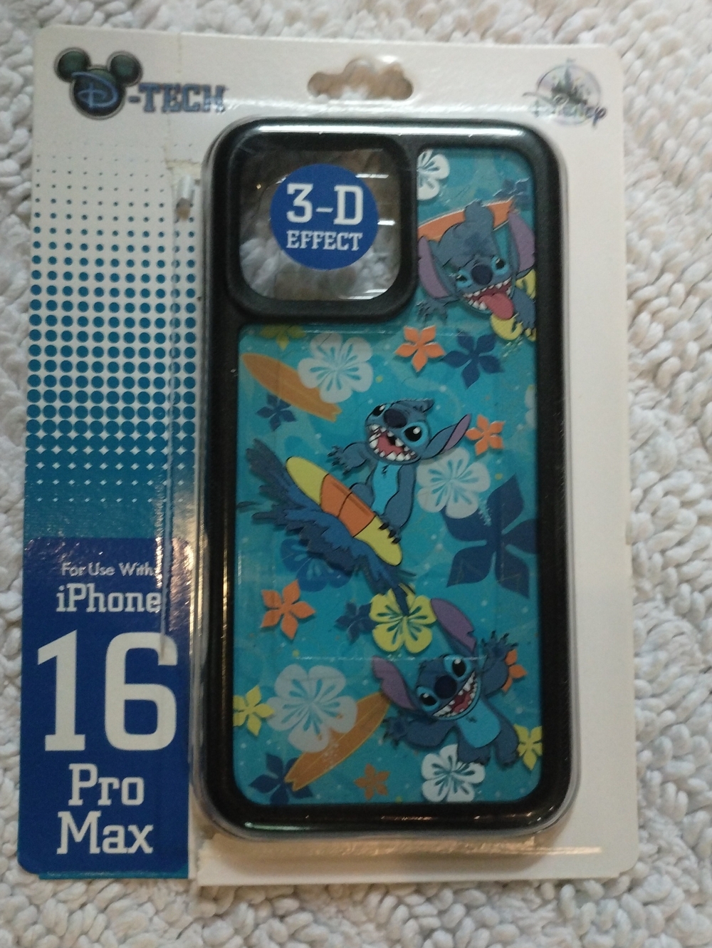 Disney Turquoise Stitch Surf Floral iPhone 16 Pro Max Case